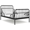 vidaXL Bedframe verlengbaar metaal zwart 80x130/200 cm