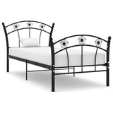 vidaXL Football Design Metal Bed Frame Black 90x200 cm