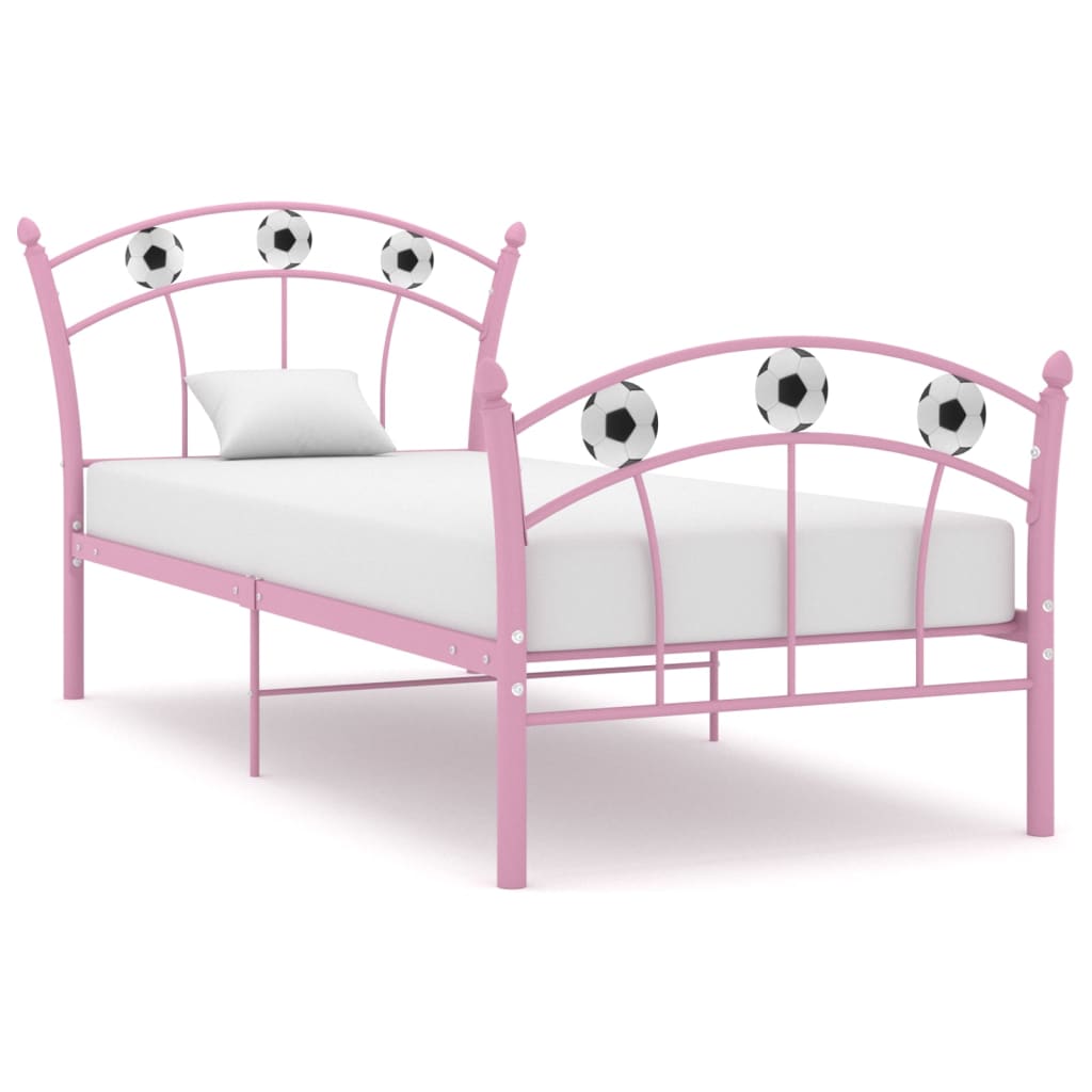 vidaXL Football Design Metal Bed Frame Black 90x200 cm