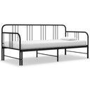 vidaXL Slaapbank uittrekbaar métal noir 90x200 cm