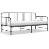 vidaXL Slaapbank uittrekbaar metaal zwart 90x200 cm