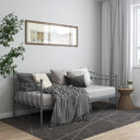 vidaXL Slaapbank metaal zwart 90x200 cm