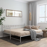 vidaXL Slaapbank uittrekbaar metaal zwart 90x200 cm