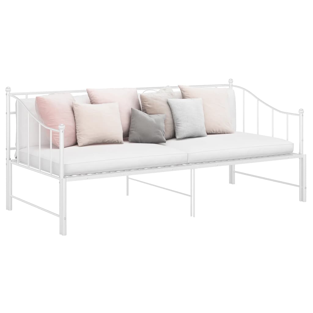 vidaXL Slaapbankframe uittrekbaar metaal zwart 90x200 cm