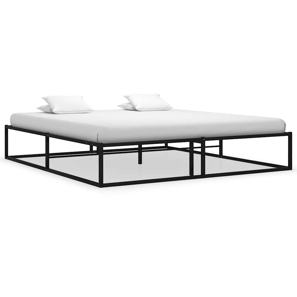 vidaXL Cadre de lit métal noir 90x200 cm