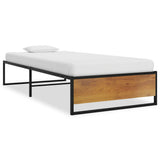 vidaXL Metal Bed Frame Black 90x200 cm