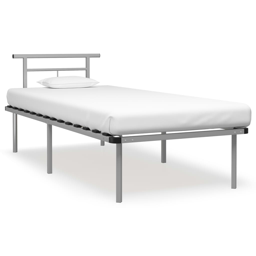 vidaXL Bedframe metaal wit 90x200 cm