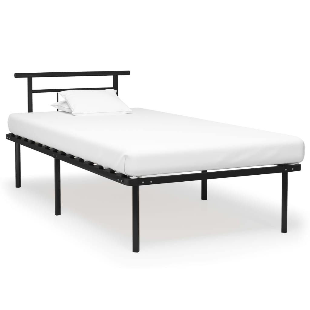 vidaXL Bedframe metaal wit 90x200 cm