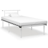 vidaXL Bedframe metaal wit 90x200 cm