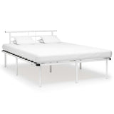 vidaXL Bedframe metaal wit 90x200 cm