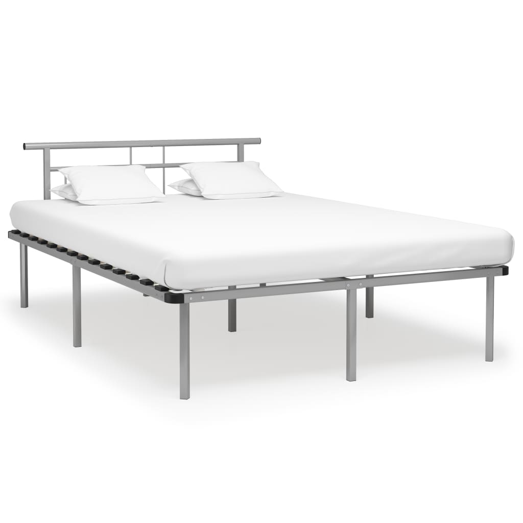 vidaXL Bedframe metaal wit 90x200 cm