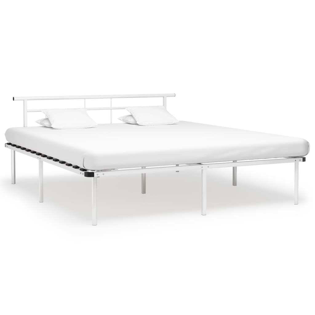 vidaXL Bedframe metaal wit 90x200 cm