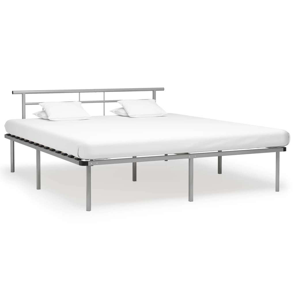 vidaXL Bedframe metaal wit 90x200 cm