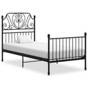 vidaXL Metal Bed Frame Black 90x200 cm