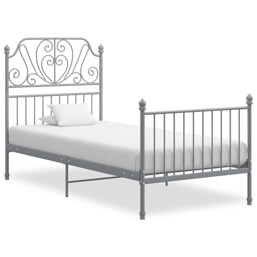 vidaXL Metal Bed Frame Black 90x200 cm