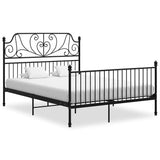 vidaXL Metal Bed Frame Black 120x200 cm