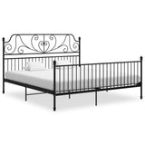 vidaXL Metal Bed Frame Black 120x200 cm