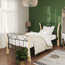 vidaXL Metal Bed Frame Black 90x200 cm
