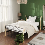 vidaXL Metal Bed Frame Black 90x200 cm