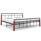 vidaXL Metal and Solid Oak Wood Bed Frame 120x200 cm
