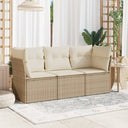 vidaXL 3-Piece Lounge Set with Cushions Poly Rattan Black