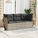 vidaXL 3-Piece Lounge Set with Cushions Poly Rattan Black