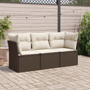 vidaXL 3-Piece Lounge Set with Cushions Poly Rattan Black
