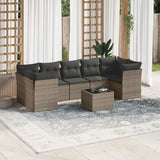vidaXL 8-piece Lounge Set with Cushions Poly Rattan Black