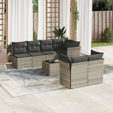 vidaXL 8-piece Lounge Set with Cushions Poly Rattan Black