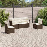 vidaXL 5-piece Lounge Set with Cushions Poly Rattan Black