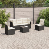 vidaXL 5-piece Lounge Set with Cushions Poly Rattan Black