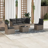 vidaXL 5-piece Lounge Set with Cushions Poly Rattan Black