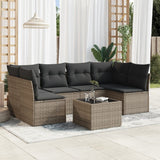 vidaXL 6-Piece Lounge Set with Cushions Poly Rattan Black