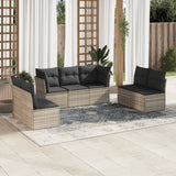 vidaXL 7-Piece Lounge Set with Cushions Poly Rattan Black