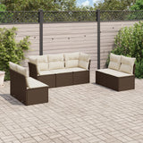 vidaXL 7-Piece Lounge Set with Cushions Poly Rattan Black