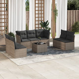 vidaXL 7-Piece Lounge Set with Cushions Poly Rattan Black