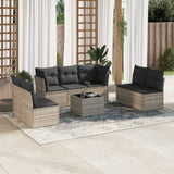 vidaXL 7-Piece Lounge Set with Cushions Poly Rattan Black