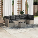 vidaXL 7-Piece Lounge Set with Cushions Poly Rattan Black