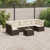 vidaXL 7-Piece Lounge Set with Cushions Poly Rattan Black