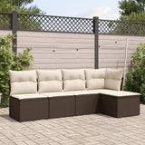 vidaXL 5-piece Lounge Set with Cushions Poly Rattan Black