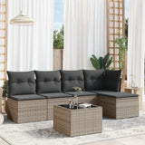 vidaXL 5-piece Lounge Set with Cushions Poly Rattan Black