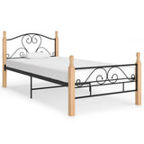 vidaXL Metal Bed Frame Black 120x200 cm