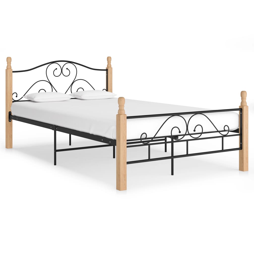 vidaXL Metal Bed Frame Black 120x200 cm