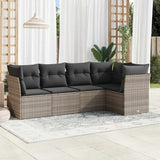 vidaXL 5-piece Lounge Set with Cushions Poly Rattan Black