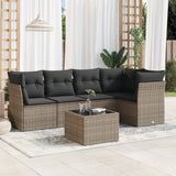 vidaXL 5-piece Lounge Set with Cushions Poly Rattan Black