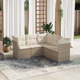 vidaXL 5-piece Lounge Set with Cushions Poly Rattan Black