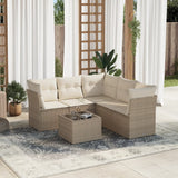 vidaXL 5-piece Lounge Set with Cushions Poly Rattan Black