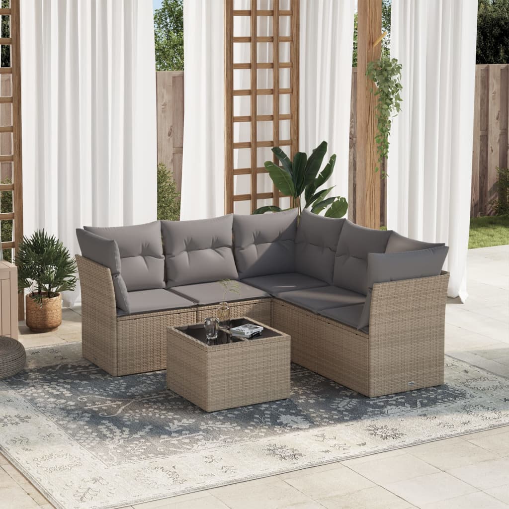 vidaXL 5-piece Lounge Set with Cushions Poly Rattan Black