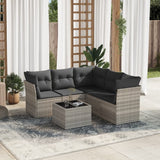 vidaXL 5-piece Lounge Set with Cushions Poly Rattan Black