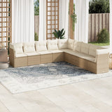vidaXL 9-piece Poly Rattan Lounge Set with Cushions Black